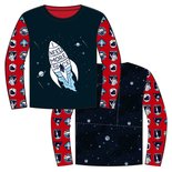 Katoen tricot paneel stof met astronauten - cartoon