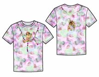 Roze tricot paneel met engelen