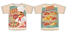 Beige paneel tricot stof met pizza