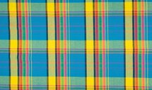Katoen Madras geruit - Blauw geel