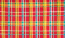 Katoen Madras geruit - rood geel blauw