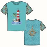 Blauw marine paneel in tricot stof