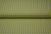 Groene poplin katoen met kleine ruit