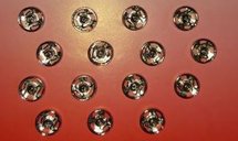 Drukknopen 7 mm zilver - 15 stuks per kaart - naaibaar