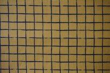 Coupon - Gele poplin katoen met zwarte ruiten (50 x 155 cm)