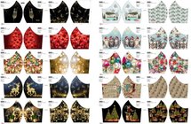 Pre-sale: Paneel stof voor mondmaskers en mondkapjes - kerst