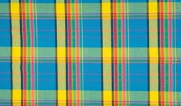 Katoen Madras geruit - Blauw geel Katoen Madras geruit - Blauw geel