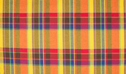 Katoen Madras geruit - Geel bruin paars Katoen Madras geruit - Geel bruin paars