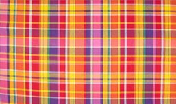 Katoen Madras geruit - geel paars roze Katoen Madras geruit - geel paars roze
