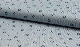Blauw witte poplin katoen stof in marine thema Blauw witte poplin katoen stof in marine thema