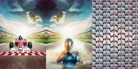 Paneelstof tricot met thema Formule 1 Race - Stenzo Paneelstof tricot met thema Formule 1 Race - Stenzo