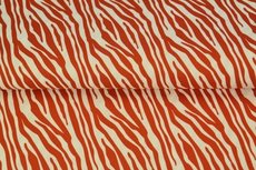 Terra rode katoen stof poplin zebraprint - Stenzo Terra rode katoen stof poplin zebraprint - Stenzo