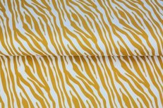 Oker gele katoen stof poplin zebraprint - Stenzo Oker gele katoen stof poplin zebraprint - Stenzo