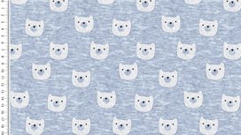 Alpenfleece beertjes - blauw melange Alpenfleece beertjes - blauw melange
