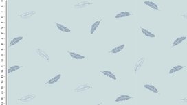 Licht blauwe hydrofiele stof met veren / mousseline Licht blauwe hydrofiele stof met veren / mousseline