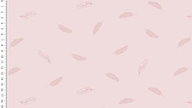 Licht roze hydrofiele stof met veren / mousseline Licht roze hydrofiele stof met veren / mousseline