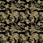 Legergroene katoenen stof met camouflageprint Legergroene katoenen stof met camouflageprint