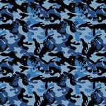 Blauwe katoenen stof met camouflageprint Blauwe katoenen stof met camouflageprint