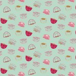 Mint groene katoenen stof Chic Cats Mint groene katoenen stof Chic Cats