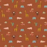 Rode katoenen stof happy animals Rode katoenen stof happy animals
