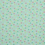 Mint groene katoenen stof met glitters en bloemetjes Mint groene katoenen stof met glitters en bloemetjes