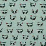 Mint groene tricot stof met schattige dieren Mint groene tricot stof met schattige dieren