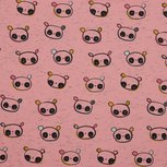 Roze tricot stof met schattige dieren Roze tricot stof met schattige dieren